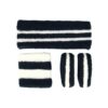 Haarband Sport 5cm - Zweetbandje & Haarelastiek - Wit Zwart - Set van 4 (kopie)