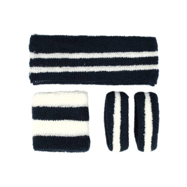 Haarband Sport 5cm - Zweetbandje & Haarelastiek - Wit Zwart - Set van 4 (kopie)