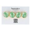 Haarspeld Patentspeld Cirkel 8cm – Bladeren Patroon – Goud Wit Groen