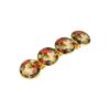 patentspeld cirkels_1 Haarspeld Patentspeld Cirkel 8cm - Bloemen Patroon - Goud Geel Rood