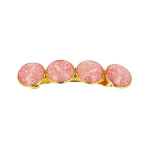 Haarspeld Patentspeld Cirkel 8cm - Bladeren Patroon - Goud Roze
