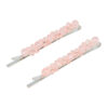 45841_5 Haarspeld Schuifspeldjes 7cm - Facetkralen Dubbel - Roze - Set van 2