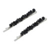 Haarspeld Schuifspeldjes 7cm - Facetkralen Dubbel - Zwart - Set van 2
