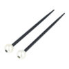 Haarspeld Haarpinnen 18cm - Haarstokjes Parel Kraal - Hout - Zwart Zilver - Set van 2