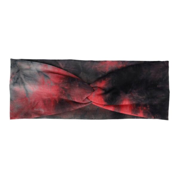 Haarband Stof 8cm – Twist – Tie Dye Patroon – Jersey – Grijs Rood
