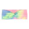 Haarband Stof 8cm – Twist – Tie Dye Patroon – Jersey – Groen Geel Blauw Roze