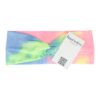 Haarband Stof 8cm – Twist – Tie Dye Patroon – Jersey – Groen Geel Blauw Roze
