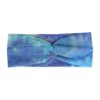 Haarband Stof 8cm – Twist – Tie Dye Patroon – Jersey – Blauw Groen