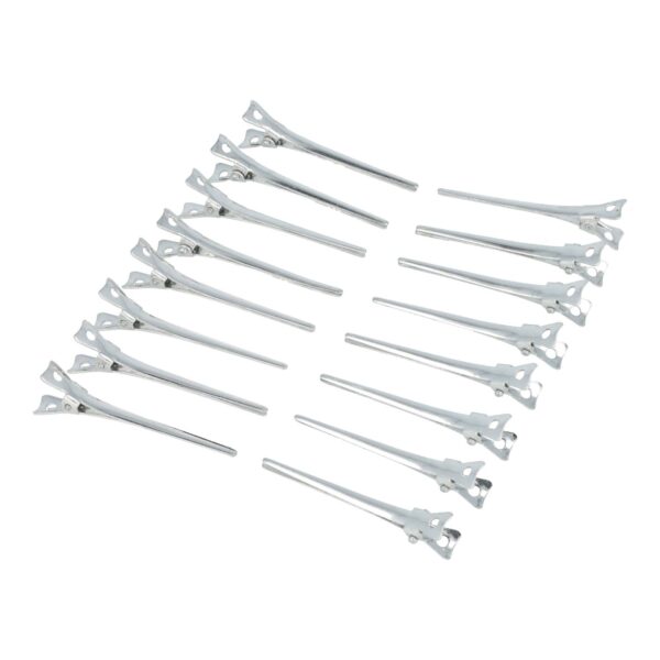 Styling Tool - Afdeelklemmen 5cm – Metalen Kappersklemmen – Zilver – Set van 16