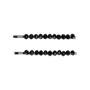Haarspeld Schuifspeldjes 7cm - Facetkralen Recht - Zwart - Set van 2