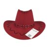 Cowboyhoed - Western hoed met stiksel onesize - Donker Rood