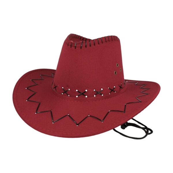 Cowboyhoed - Western hoed met stiksel onesize - Donker Rood