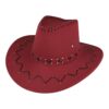 Cowboyhoed - Western hoed met stiksel onesize - Donker Rood
