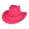 Cowboyhoed - Western Hoed met Stiksel - Onesize - Fuchsia Roze