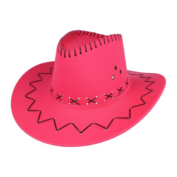 Cowboyhoed - Western Hoed met Stiksel - Onesize - Fuchsia Roze