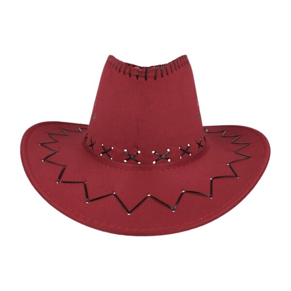 Cowboyhoed - Western hoed met stiksel onesize - Donker Rood