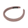 Haarband Diadeem 2cm – Dik Gevuld – Streeppatroon Stof – Oud Roze