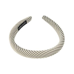 Haarband Diadeem 2cm – Dik Gevuld – Streeppatroon Stof – Creme
