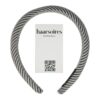 Haarband Diadeem 2cm – Dik Gevuld – Streeppatroon Stof – Handmade – Grijs