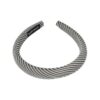 Haarband Diadeem 2cm – Dik Gevuld – Streeppatroon Stof – Handmade – Grijs