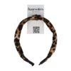 Haarband Diadeem 3cm – Knoop - Panterprint Stof – Zwart Bruin