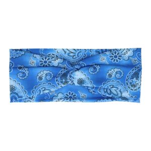Haarband Twist 9cm – Paisleyprint – Gladde Stof – Blauw