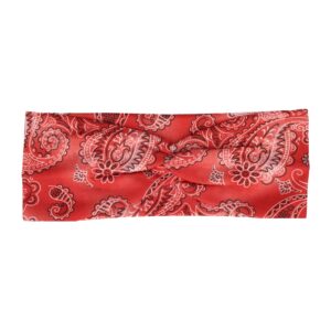 Haarband Twist 9cm – Paisleyprint – Gladde Stof – Rood