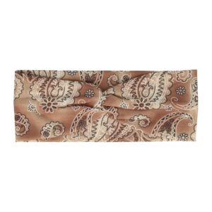 Haarband Twist 9cm – Paisleyprint – Gladde Stof – Bruin