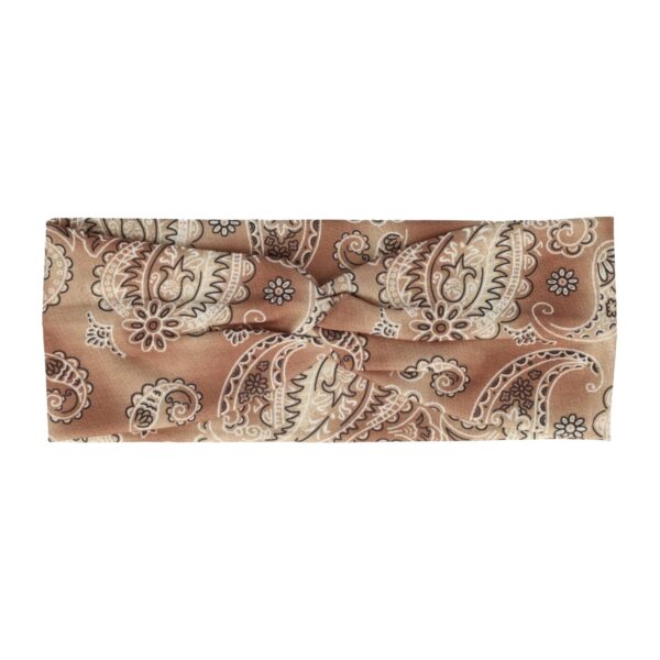 haarband paisley print stof_13 Haarband Twist 9cm – Paisleyprint – Gladde Stof – Bruin