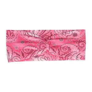 Haarband Twist 9cm – Paisleyprint – Gladde Stof – Roze