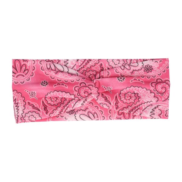 Haarband Twist 9cm – Paisleyprint – Gladde Stof – Roze