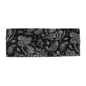 Haarband Twist 9cm – Paisleyprint – Gladde Stof – Zwart