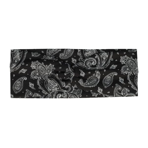 haarband paisley print stof_5 Haarband Twist 9cm – Paisleyprint – Gladde Stof – Zwart