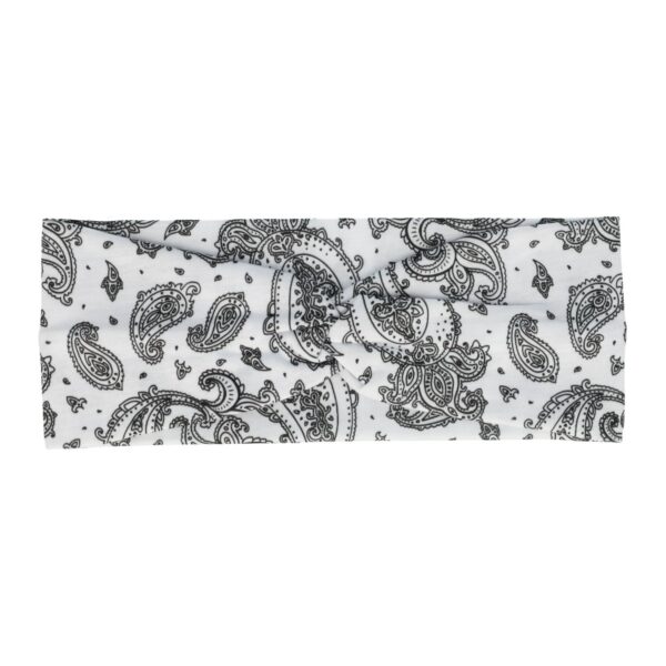 Haarband Twist 9cm – Paisleyprint – Gladde Stof – Wit