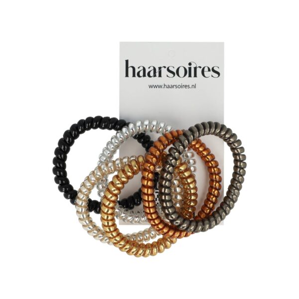 Haarelastieken Invisibobble - Smal - Telefoondraad - Metallic Kleuren - Set van 5