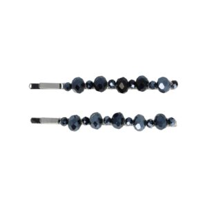 schuifspeldjes facet duo gr rd zw bl_1 Haarspeld Schuifspeldjes 7cm - Facetkralen Duo - Donkerblauw - Set van 2