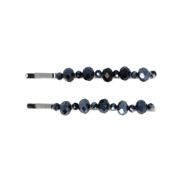 schuifspeldjes facet duo gr rd zw bl_1 Haarspeld Schuifspeldjes 7cm - Facetkralen Duo - Donkerblauw - Set van 2