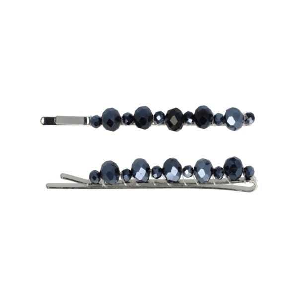 schuifspeldjes facet duo gr rd zw bl_2 Haarspeld Schuifspeldjes 7cm - Facetkralen Duo - Donkerblauw - Set van 2