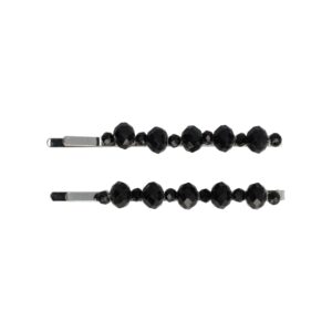 schuifspeldjes facet duo gr rd zw bl_5 Haarspeld Schuifspeldjes 7cm - Facetkralen Duo - Zwart - Set van 2