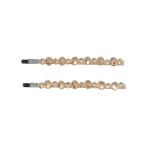 schuifspeldjes facet kralen recht bl br ch zw_3 Haarspeld Schuifspeldjes 7cm - Recht - Facetkralen - Champagne Goud - Set van 2