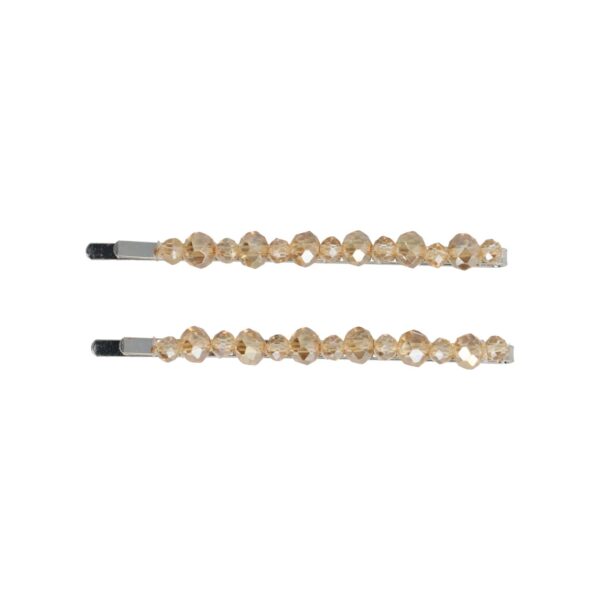 schuifspeldjes facet kralen recht bl br ch zw_3 Haarspeld Schuifspeldjes 7cm - Recht - Facetkralen - Champagne Goud - Set van 2