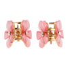 Haarspeld Haarklemmen 2cm – Bloemvorm met Glitters – Roze – Set van 2