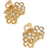 Haarspeld Haarklemmen 2,5cm – Bloemenvorm – Strass Steentjes – Metaal – Goud – Set van 2