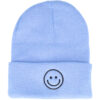 Beanie Muts - Smiley - Unisex - Blauw