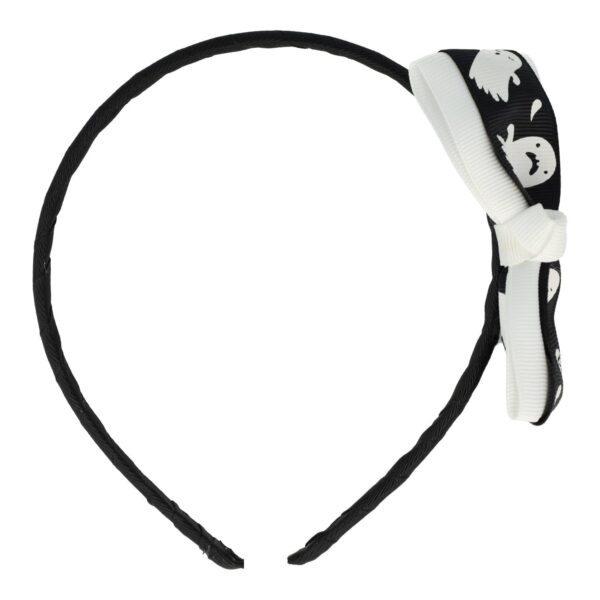 Haarband Diadeem Kind – Strikje Halloween – Spookje –  Zwart Wit
