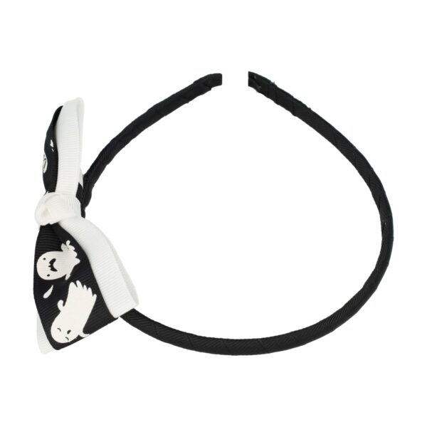 Haarband Diadeem Kind – Strikje Halloween – Spookje –  Zwart Wit