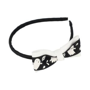 Haarband Diadeem Kind – Strikje Halloween – Spookje –  Zwart Wit