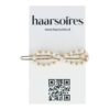 Haarclip infinity parel zilver goud_2 Haarspeld Haarclip 5cm - Infinity - Parel - Wit Goud
