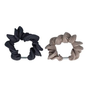 Haarelastiek krul color_1 Haarelastieken Basic - Gedraaid - Grijs – Set van 2