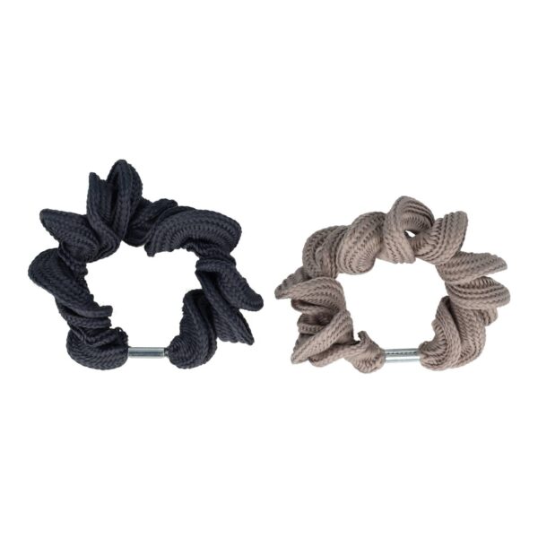 Haarelastiek krul color_1 Haarelastieken Basic - Gedraaid - Grijs – Set van 2